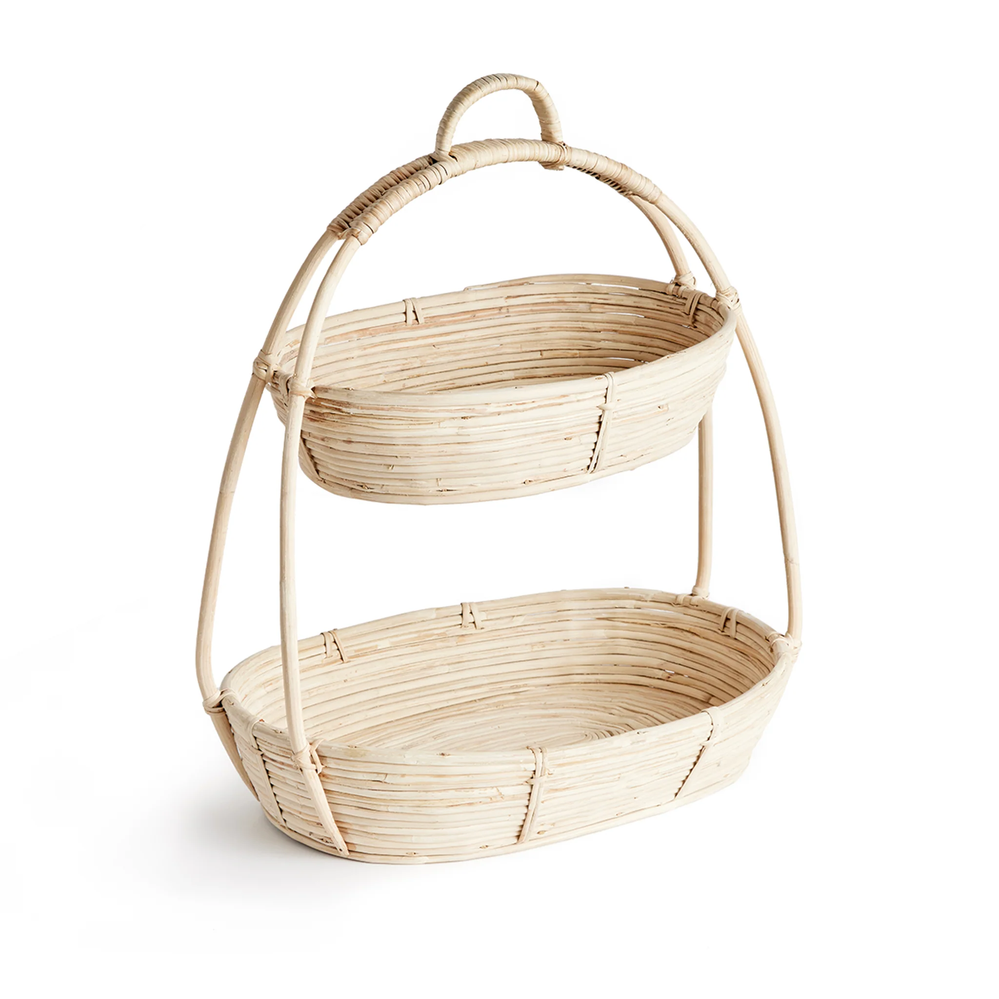 CANE RATTAN TIERED SERVING CADDY