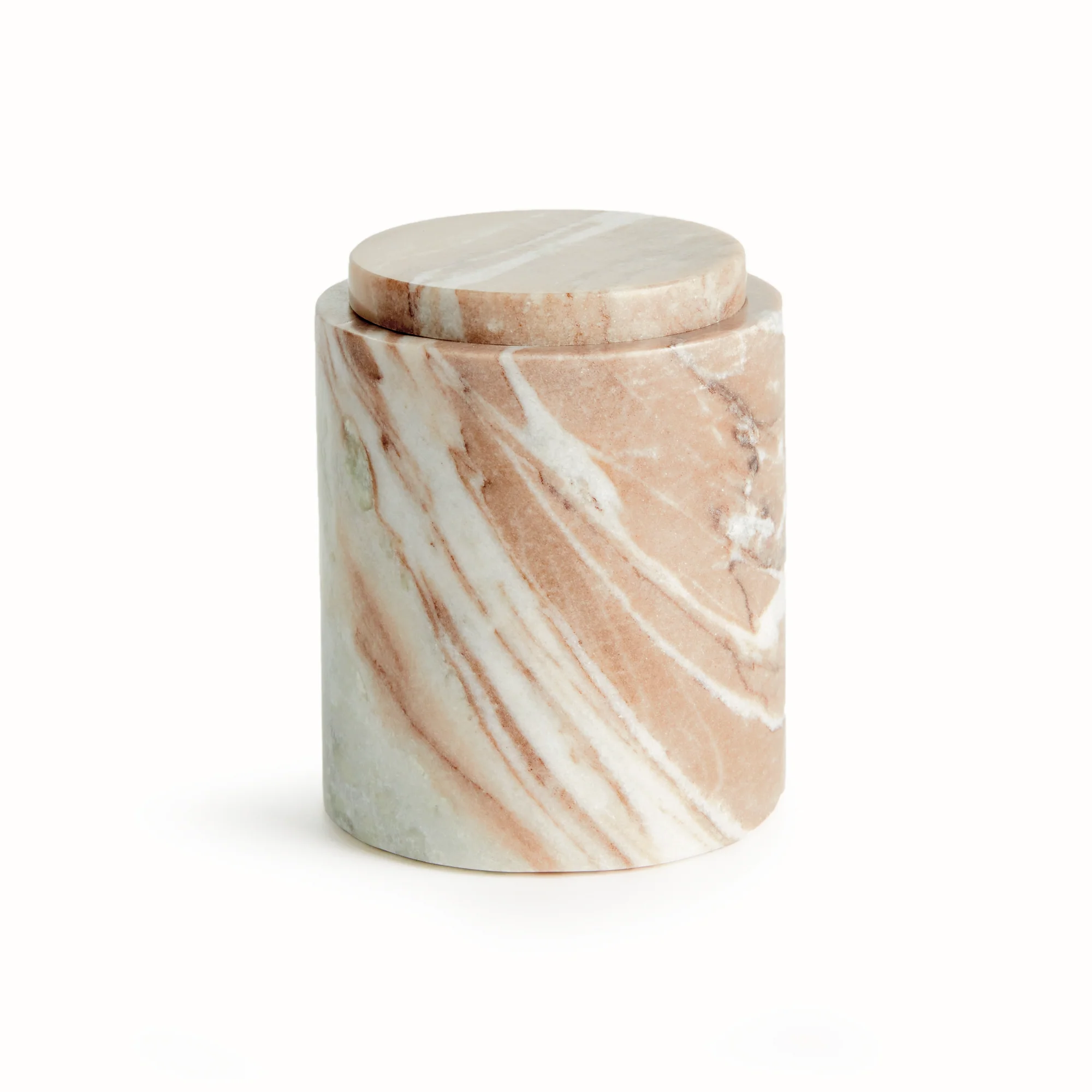 JAQUELINE MARBLE ROUND LIDDED BOX TALL