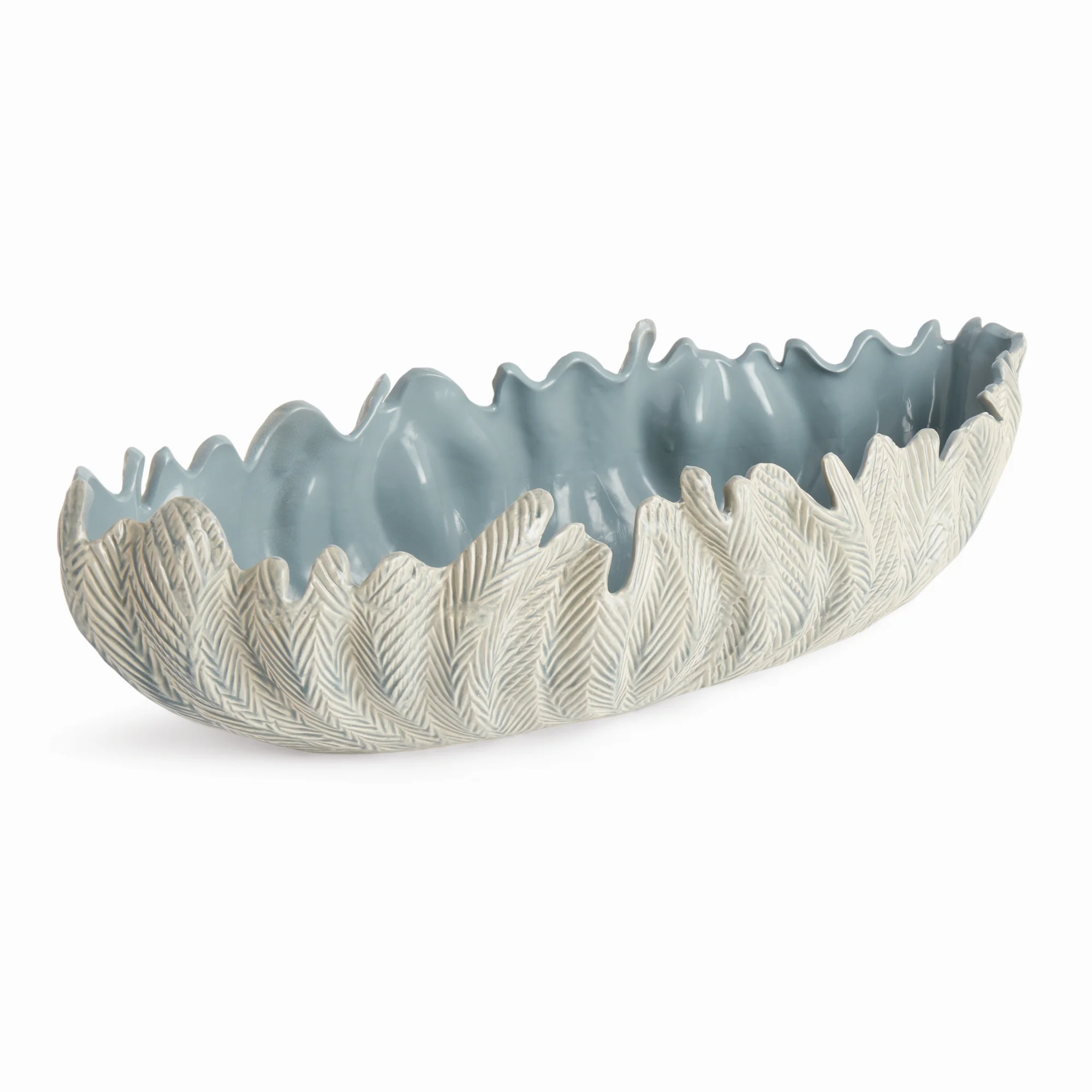 WINSLOW DECORATIVE OVAL BOWL - LIGHT BLUE